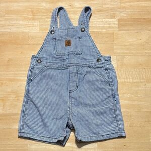Carhartt Kids Blue and White Striped Overalls